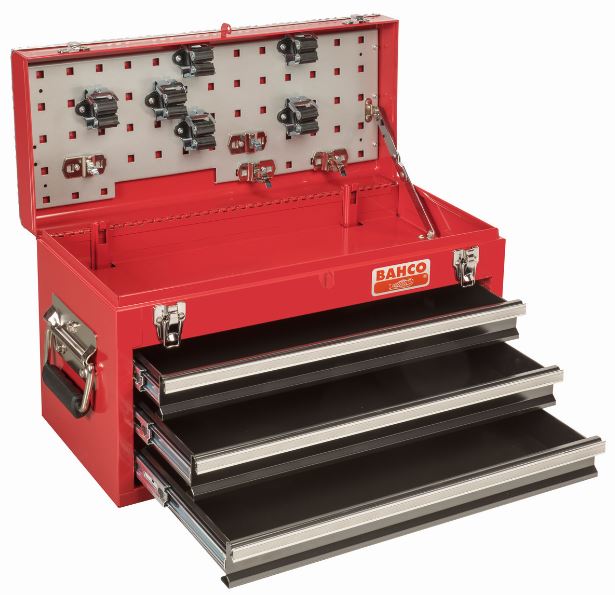 Caisse à outils métallique usage intensif - 3 tiroirs, 310 mm x 455 mm x 192 mm - 1484THD3RB_1