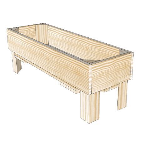 Caisse jardinière H1 - en bois brut ou 6 coloris de lasure à l'eau - Simply à Box - L18 x H19 x P54 cm_1
