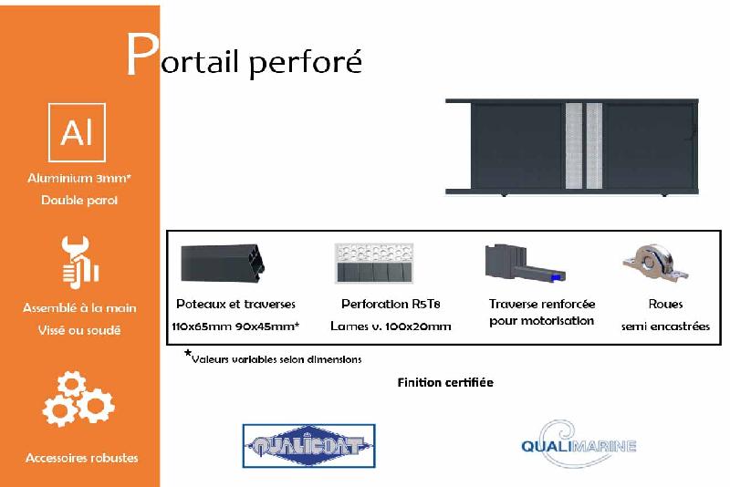 Portail coulissant perforé - 3250 / 1800_1