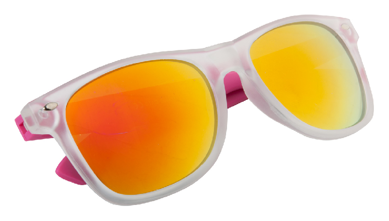 Lunettes de soleil en plastique - Protection UV400 - Monture transparente et branches colorées_1