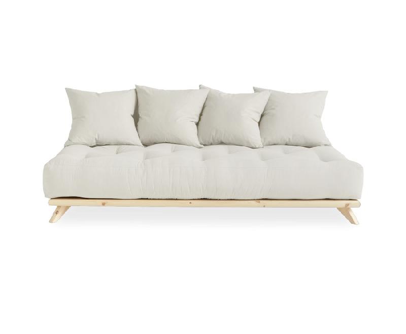 Canapé convertible futon Senza - Pin naturel - Coloris naturel - Couchage 90 x 200 cm - Design minimaliste Karup_1