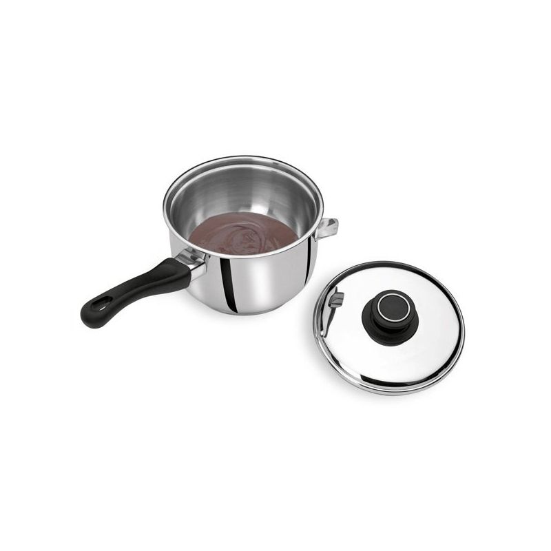 Casserole bain-marie en inox 17 cm avec couvercle - Référence 82626 - Double paroi pour cuisson douce_1
