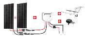 Kit solaire bateau Uniteck 200W 12V MPPT - 2 panneaux solaires avec régulateur et fixation portique_1