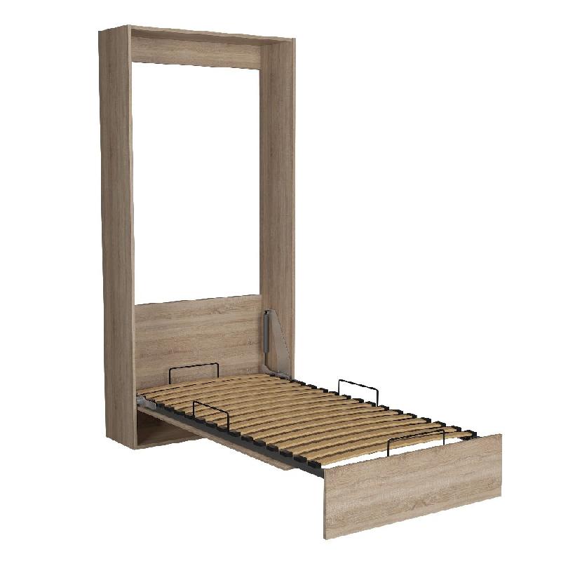 Lit escamotable Studio chêne - Couchage 90x200 cm - Ouverture assistée et pieds automatiques_1
