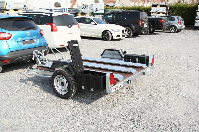 Remorque à 3 rails pour le transport de 3 motos, cross, sportive, de gamme petite et moyenne cylindrée - erde - ch751 pack 3 rails_1