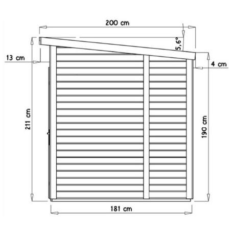 2695 - Abri de jardin adossable 4,31m² Skur 4 avec plancher traité et peint gris Baltic_1