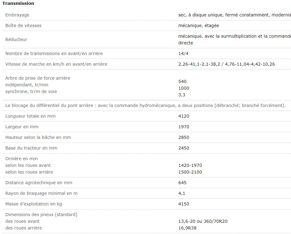 Belarus 892 - tracteur agricole - mtz belarus - puissance en kw (c.V.) 88,4/65,0_1