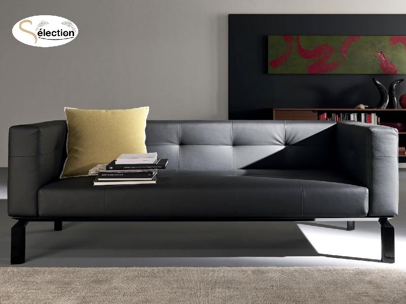 Canapé 2 ou 3 places - Martex - 160, cuir noir_1