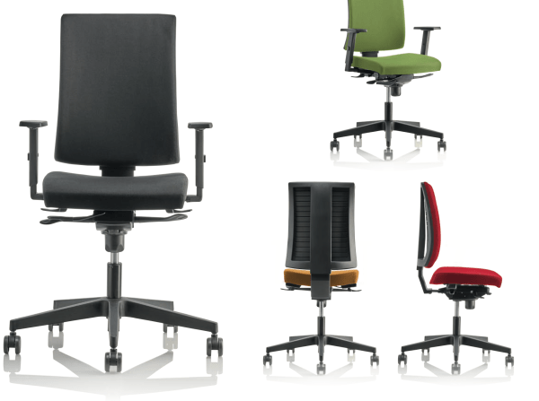 Siège de bureau ergonomique Burocéan - Dossier réglable, mécanisme synchrone, tissu résistant au feu - Tisseo_1