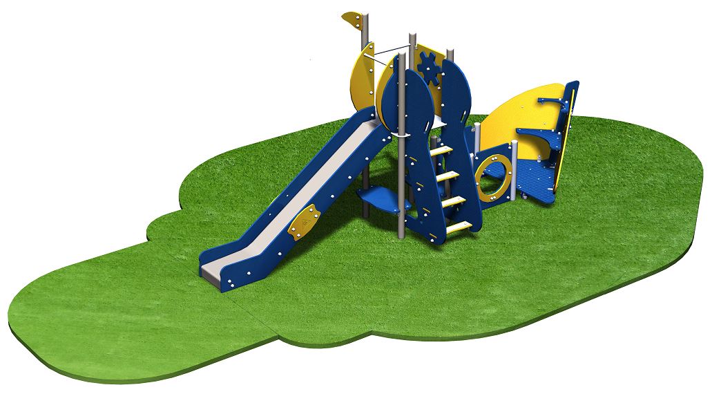 Structure de jeux en inox - 1 tour et étrave - Gamme Cargo - STI123B - Pour enfants dès 2 ans - Capacité 14 enfants_1