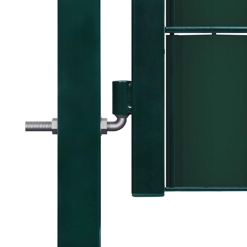 Vidaxl portail de clôture pvc et acier 100x101 cm vert 145228_1