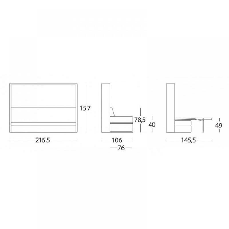 Armoire lit gain de place Houdini Slash couchage double 140 x 200 cm