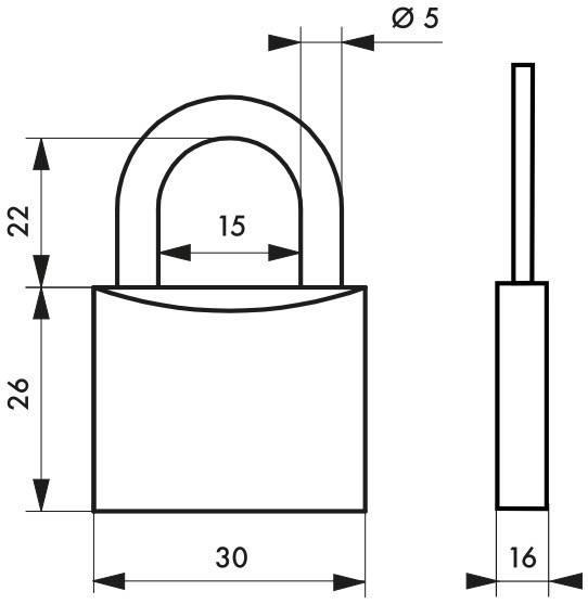 Cadenas à clé Cinox 30 mm - Corps et anse inox 304 - Mécanisme à disques - 3 clés - Réf. 00187030_1