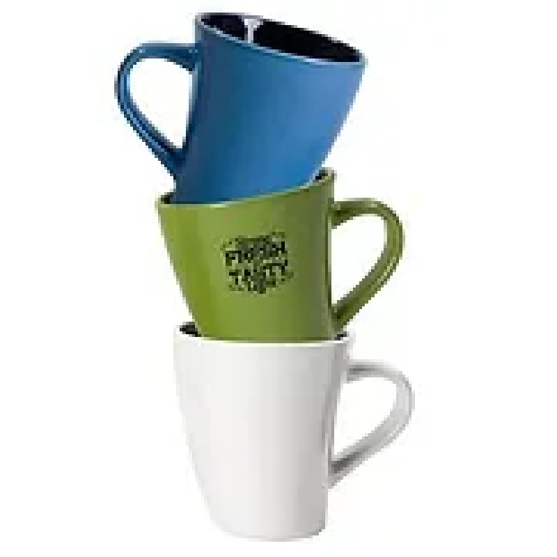 Mug modèle curve - 22 cl en céramique - Bleu, vert et blanc - Personnalisable avec marquage tampographique_1