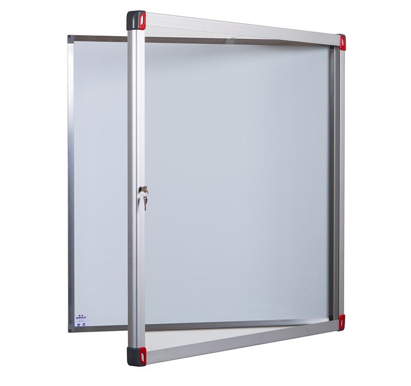 Vitrine d'affichage d'intérieur à porte battante - VANERUM LEAF - Design soigné, fond magnétique ou liège, 4 à 15 feuilles A4_1