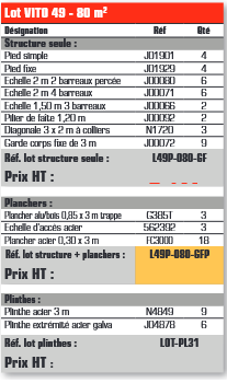 Échafaudage VITO 49 - LOT 80 m2 - Classe 4 : 300 kg/m2 - Longueur 10 m - Hauteur 8 m_1