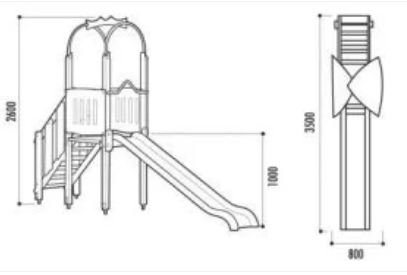 Structures pour aire de jeux Simona Victoria - Buff'hyeres Collectivités - Bois traité autoclave - 2 à 8 ans_1