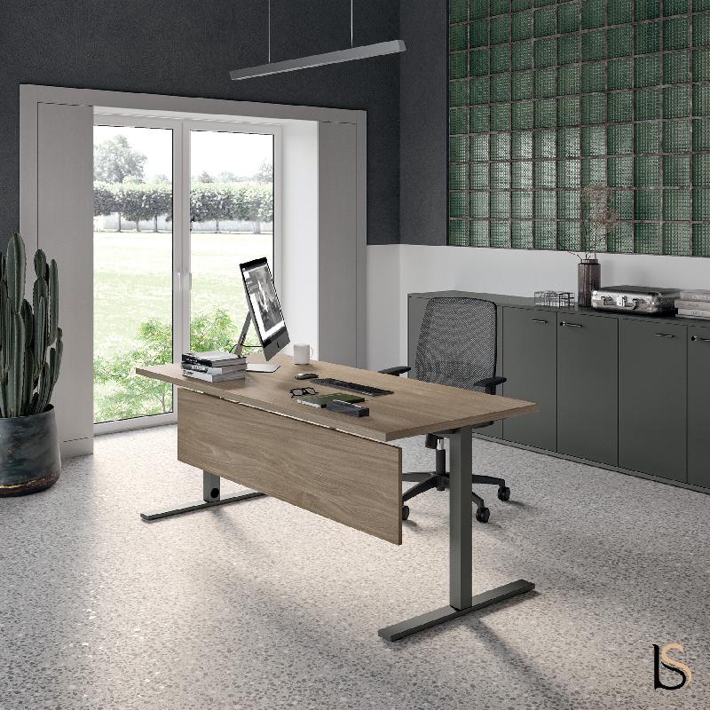 Bureau individuel Idea Tube - Quadrifoglio - 120, Anthracite, Chêne blanchi_1