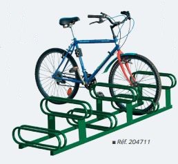 Support vélos emplacements décalés - Module de 5 ou 6 places - Structure acier - Hauteur hors sol 388 mm_1