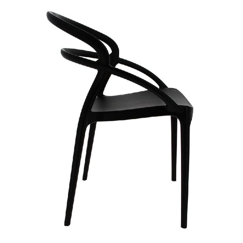Chaise empilable d'extérieur en polypropylène Toulon coloris noir par 4_1