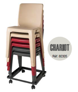 Chaise empilable monobloc en polypropylène - Denver - finition grainée M4/M2 - coloris variés_1