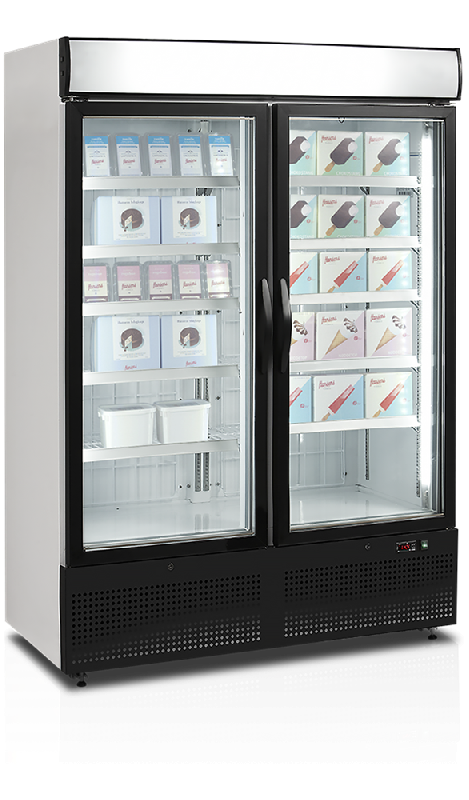 Congélateur vertical de vitrine L.1370mm 2 portes TEFCOLD_1