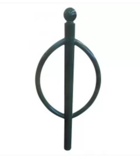 Support cycles Ovalie - Buff'hyeres Collectivités - Acier zingué - Tête boule ou bombée - Hauteur 122 à 150 cm - Poteau central Ø 76 mm - Arceau Ø 42_1