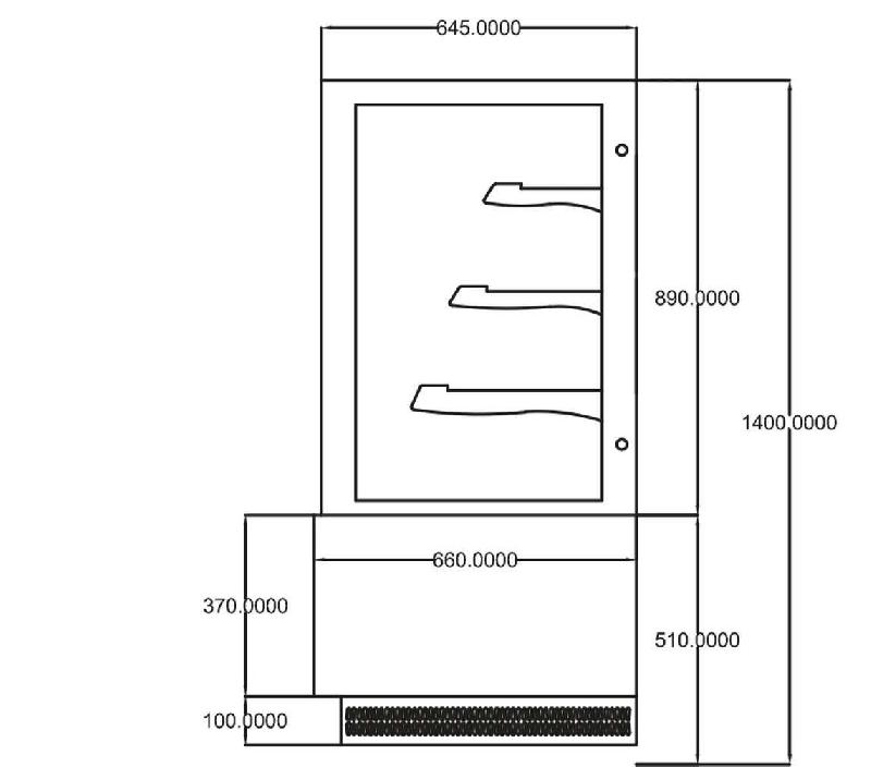 Vitrine pâtissière - L 1800 mm_1