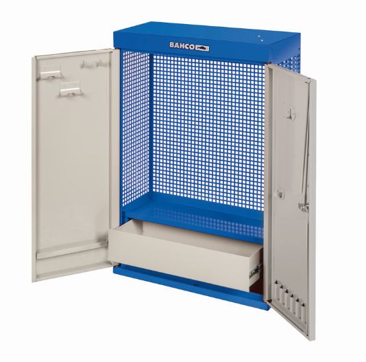Armoire murale 2 portes - bleu - 900 mm x 250 mm x 602 mm - verrouillage sécurisé - 1495CD60BL_1