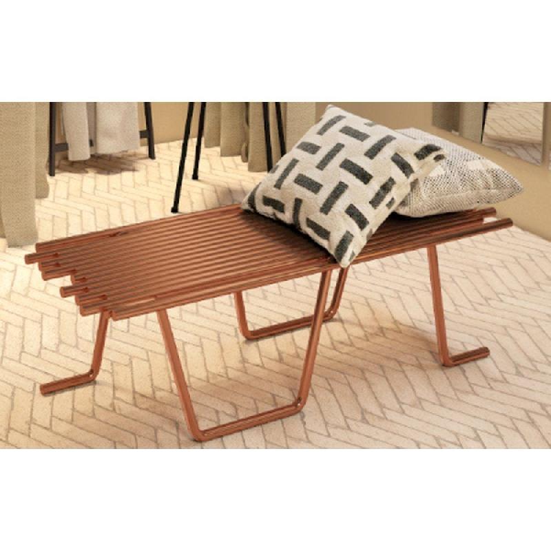 Banc tubulaire L130 x P 43 x H 40 cm laqué cuivre_1