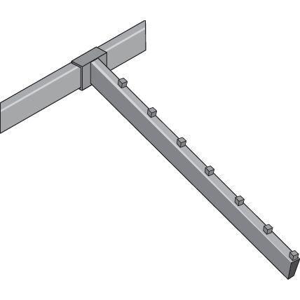 Bras incliné Queen Vogue Alias nickel brossé - barre de charge - Longueur 40cm - Acier_1