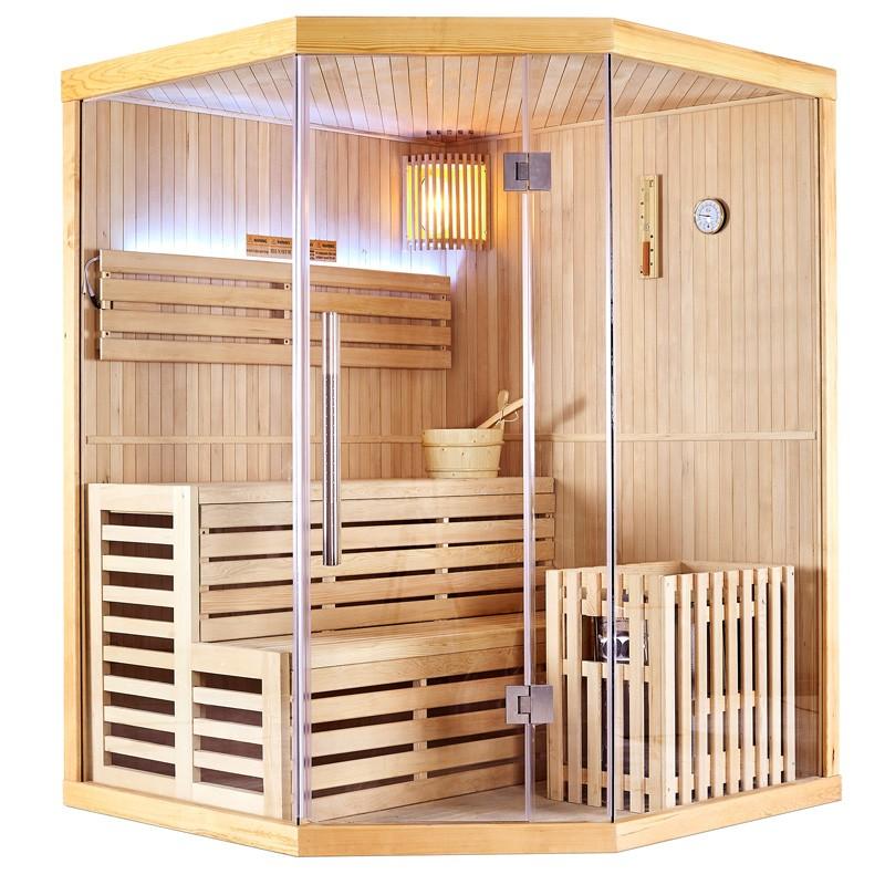 SAUNA D'ANGLE FINLANDAIS NORDICA® VAPEUR V34 (3-4 PLACES) - 150 X 150 X H.200_1