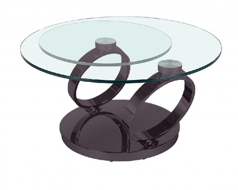 Table basse Olympe - plateaux pivotants en verre trempé 10 mm - piètement en nickel noir_1