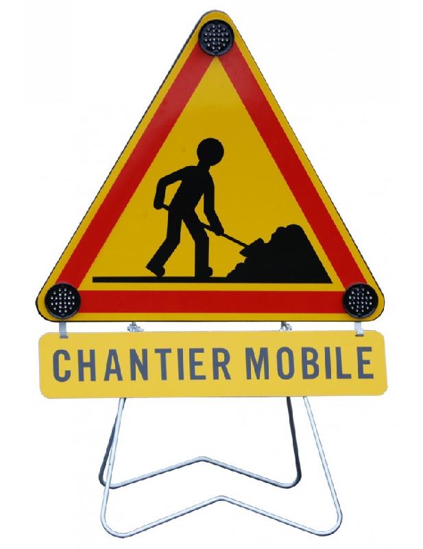 Triangle de signalisation pour zone de travaux