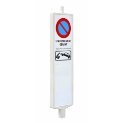 Balise anti-stationnement robuste avec plastobloc et surface réfléchissante_1