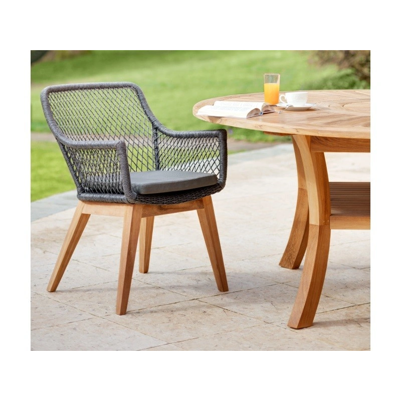 Fauteuil de jardin olivia noir 83x60x63cm – MTF – teck et résine tressée – 2nab2207_1