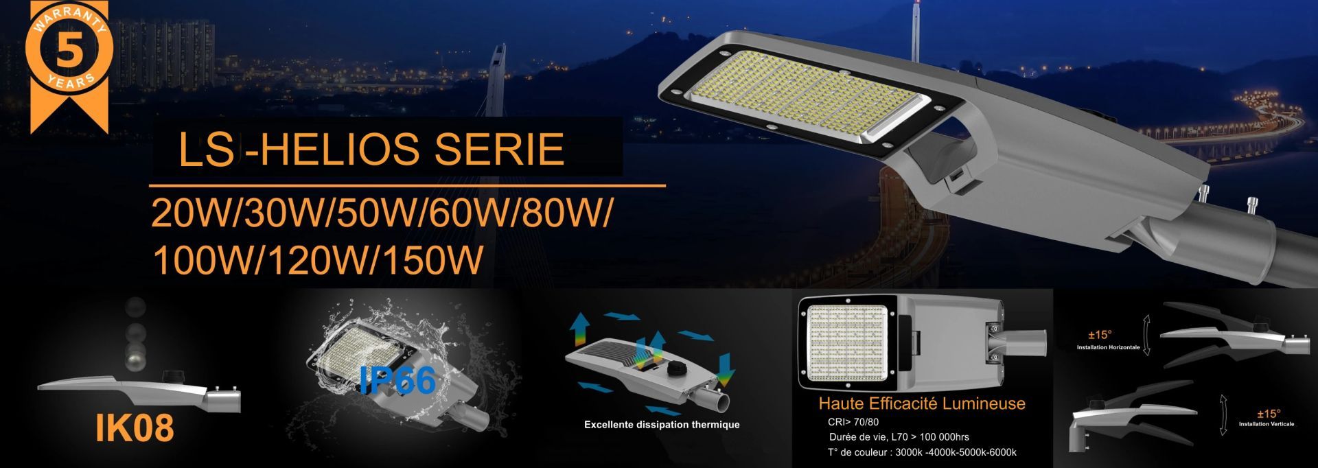 Luminaire Eclairage public led helios_1