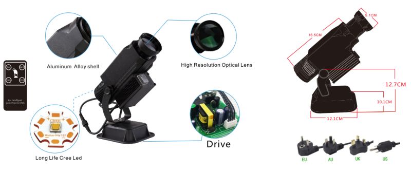 Projecteur gobo WT-RT1565 - Noble - LED rotatif 15W extérieur - Degré d'objectif 15° - IP65_1