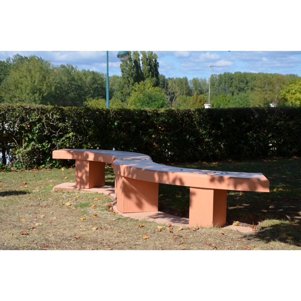 Banc public en béton circulaire moderne lebeau moulages beton spira_1