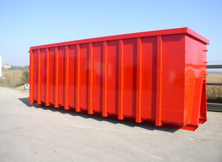 Benne à déchets très lourds - Matex - IPN 180, écartement 1060 mm, fond acier S235, porte arrière deux vantaux_1