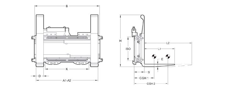 HP15E069C - Écarteurs et ajusteurs de fourche - Cebria - Positionneurs de fourches avec déplacement latéral externe_1