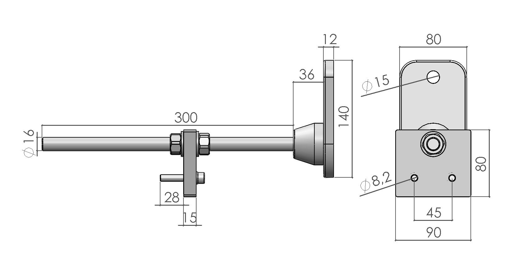 Pieds réglables pour profilé aluminium - embases en aluminium moulé et tige M16 en acier électrozingué_1