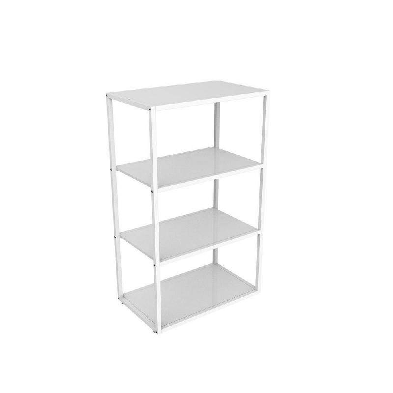 Structure penderie autoportante 4 tablettes - L64,2xP39,2xH107cm - blanc mat - Réf.48389_1