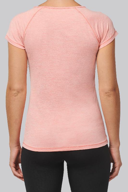 T-shirt de sport écoresponsable femme - PROACT - Réf: PA4020 - Polyester recyclé et élasthanne - Coupe slim, encolure en V_1