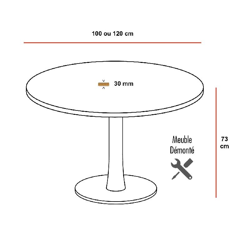 Table de réunion ronde Idea, pied chromé - Quadrifoglio. - 120, Blanc_1