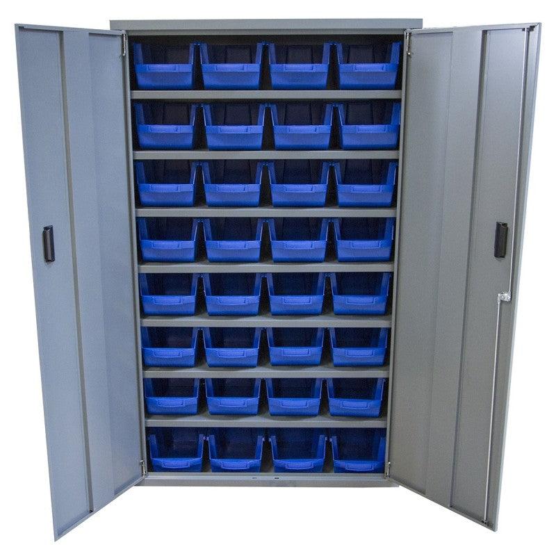 Armoire à bacs avec portes - Bleu / 32 x 10L_1