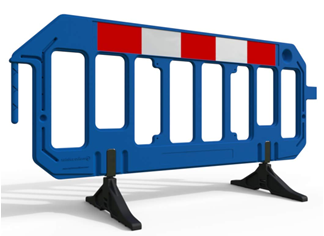 Barrière TP en polyéthylène haute densité avec bandes rétro-réfléchissantes classe 2 - GATE O, GATE B, EUROVISION - ADS Equipements Eurl_1