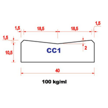 Caniveau CC1 classe U - 1m - SEAC - Béton double pente_1