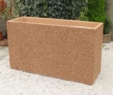 Jardinière rectangulaire Akhenaton en béton armé - autostable avec option antigraffiti et paire de pieds en option_1