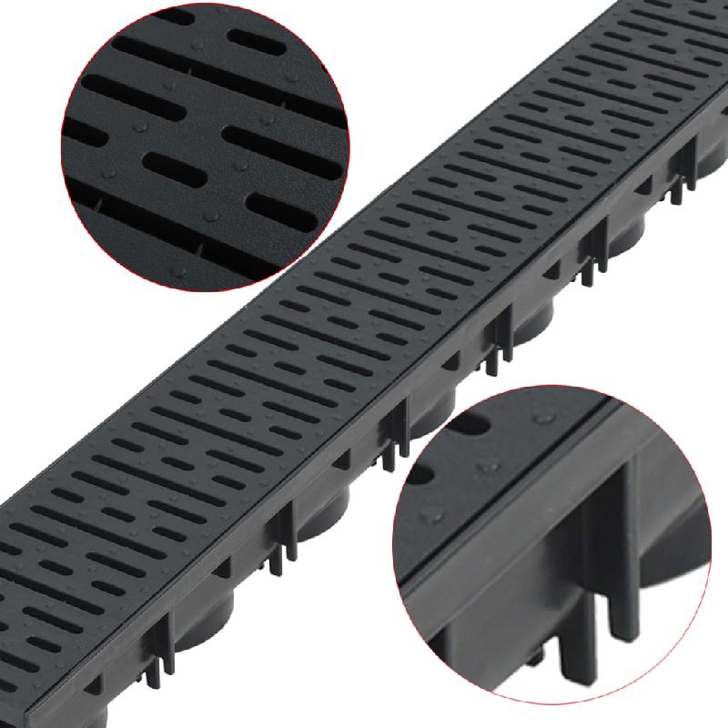 Vidaxl caniveaux de drainage 3 pcs plastique 3 m 142878_1